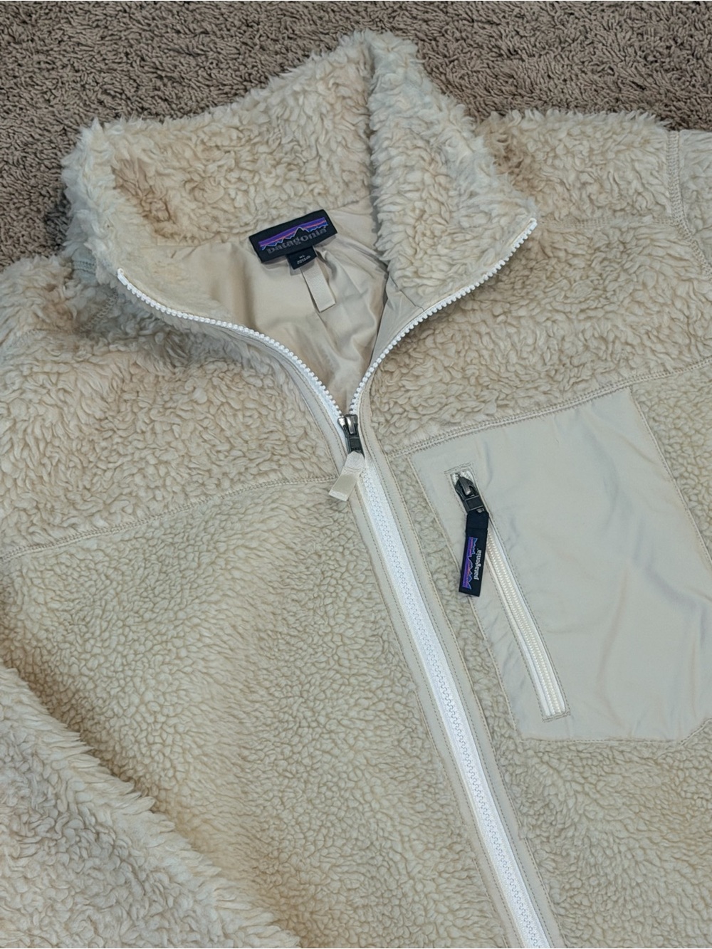 Patagonia Retro-X Dark Natural Full Zip Fleece Coat Women's Size XL NWOT